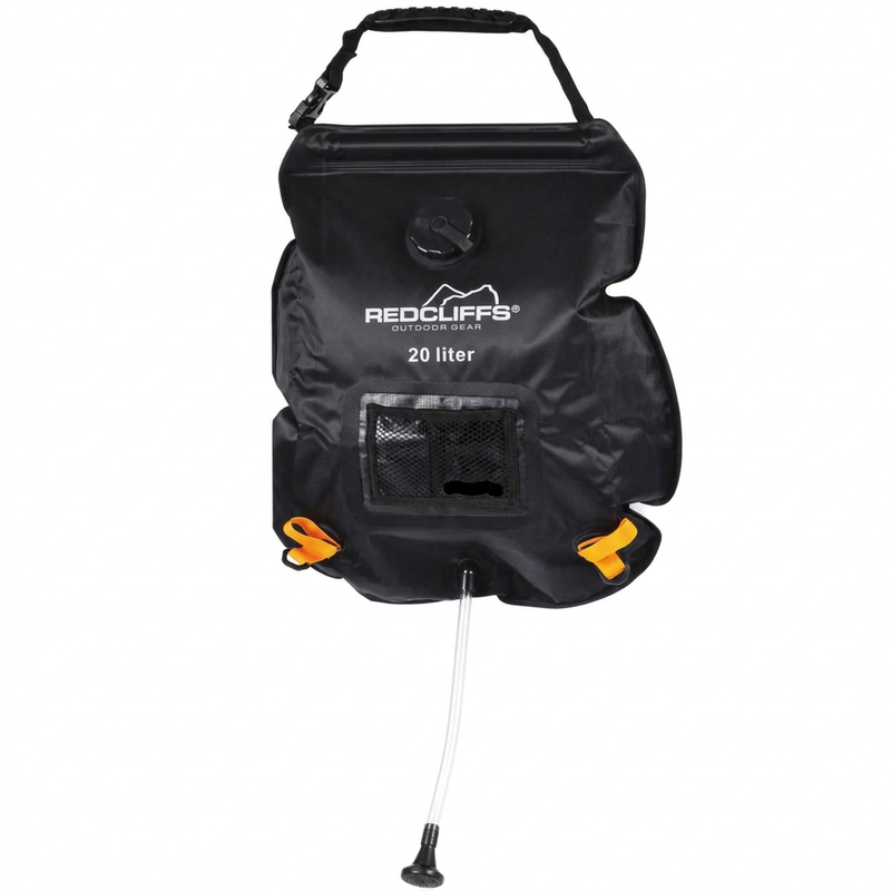 Camping-Duschbeutel mit Duschkopf, 20 Liter, Schwarz, Perfekt für Camping und Outdoor-Festivals