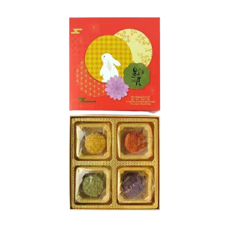 Mid-Autumn Festival Yao Yue Assorted Mooncakes with Flowing Heart (Egg Custard/Passion Fruit/Blueberry/Purple Sweet Potato) 8 pcs 400g