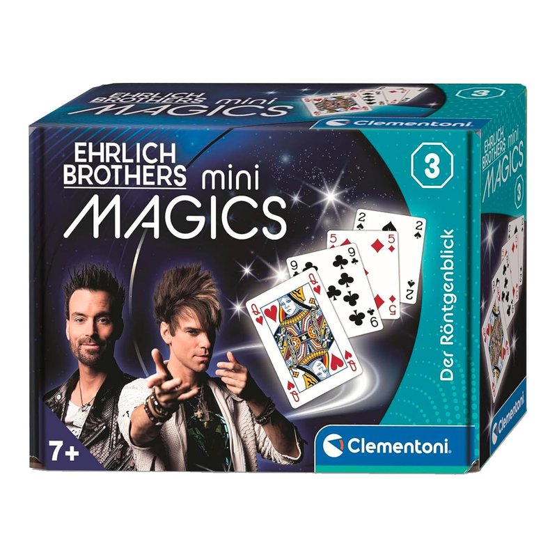 Clementoni Ehrlich Brothers miniMagics Der Röntgenblick - Zauberkarten für Kinder ab 7 Jahren - Mini-Zauberkasten als Einstieg in die Magie & Illusion - 59389