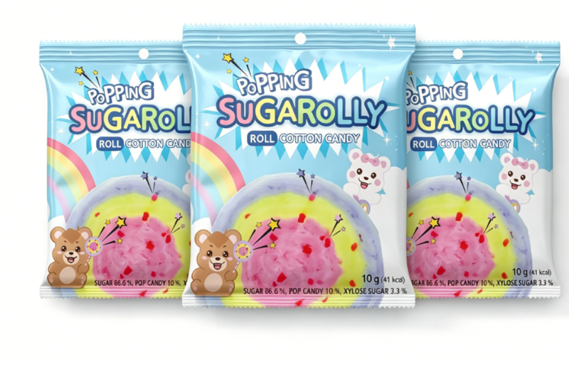 Sugarolly Popping Roll Cotton Candy x 3pcs