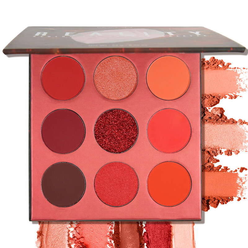 docolor 9 Farben Edelstein-Lidschattenpalette, Rot