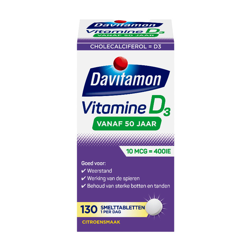 Davitamon Vitamine D 50+ Smelttabletten 130 ST