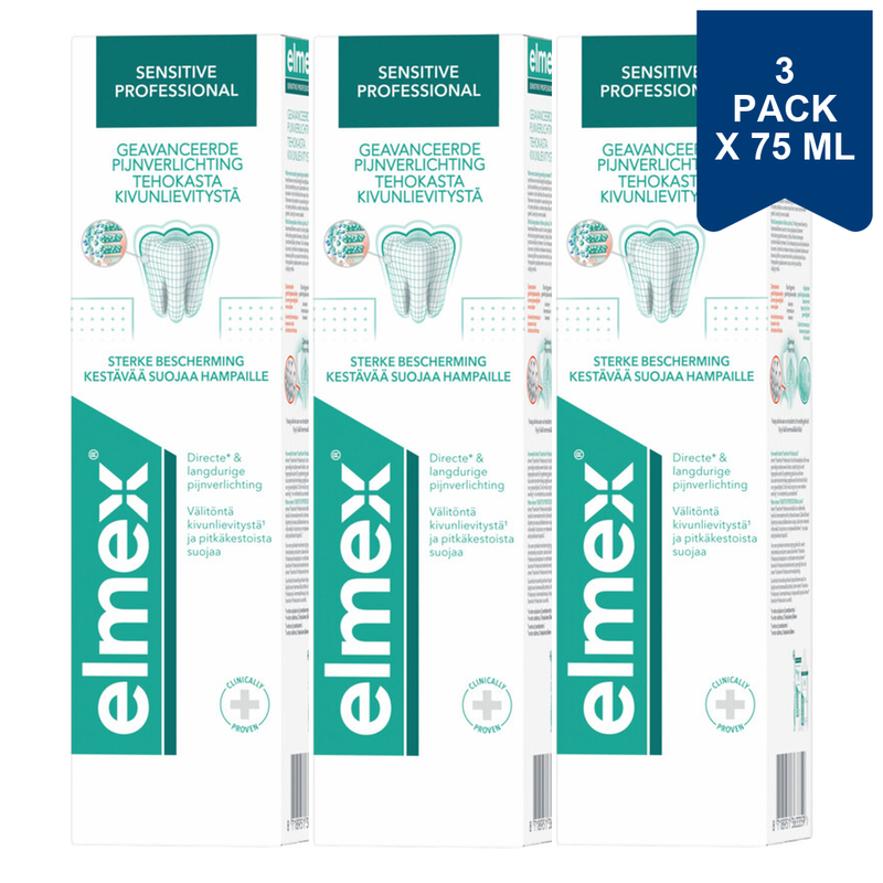 elmex Tandpasta - Sensitive Professional 75 ml (3-Pack)