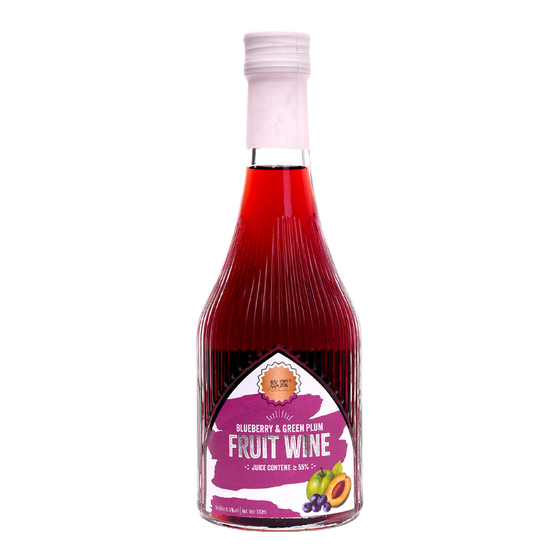【verkoelend】【hydratatie】You Lu fruitwijn met blauwe bes en groene pruim 8,5 % vol 330 ml