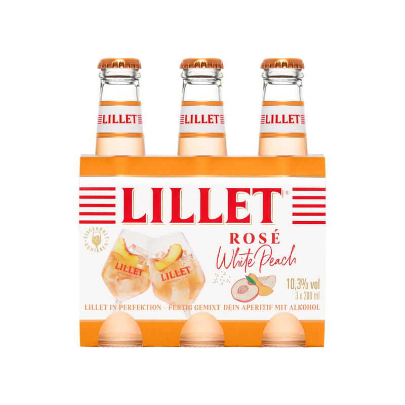 Lillet White Peach Ready to Drink 3 × 0,2 L