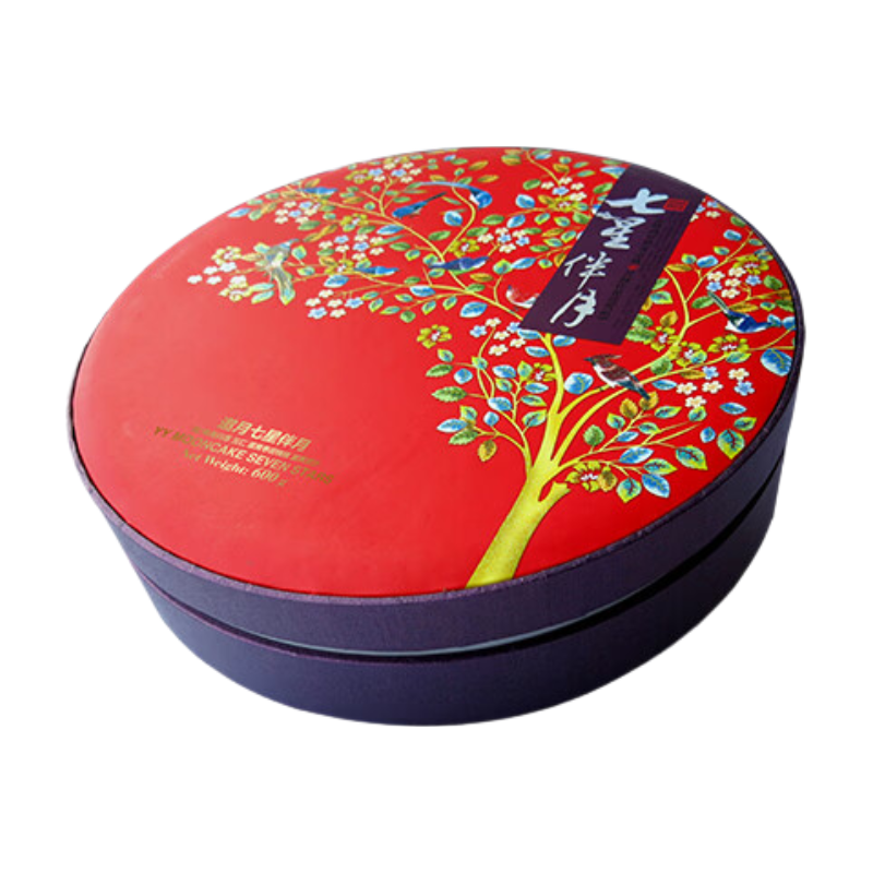 Mid-Autumn Festival Yao Yue Seven Stars Accompanying the Moon - Double/Single Yellow and White Lotus Five Kernels Egg Yolk Jujube Paste 8 pcs 600g