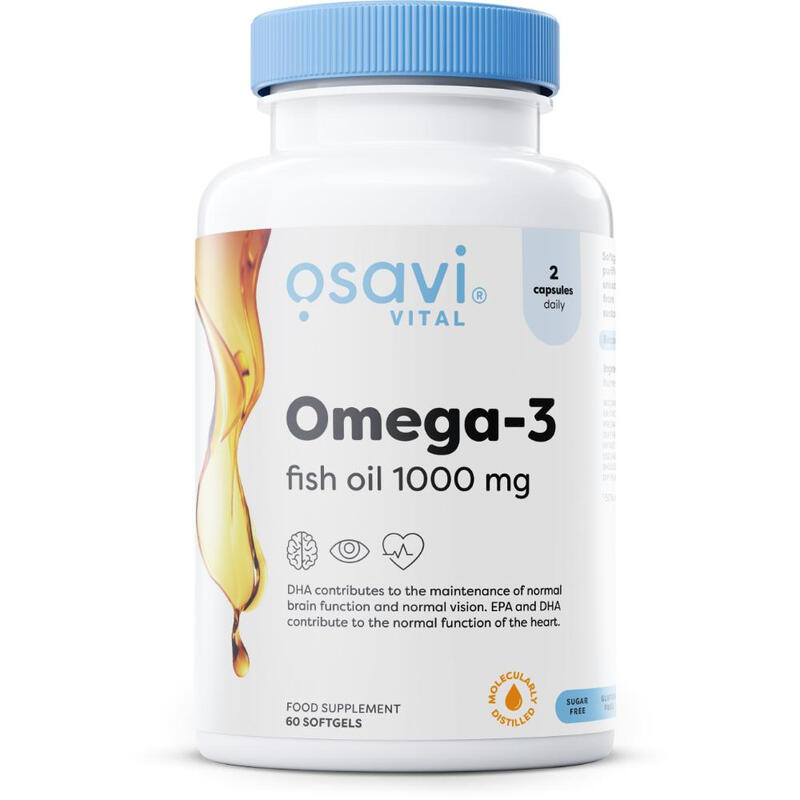 Omega 3 Fish Oil Heart Brain 1000 mg - 60 Softgels