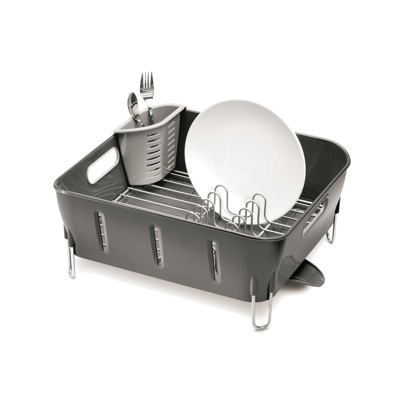 Compact Dishrack, Grey Plastic