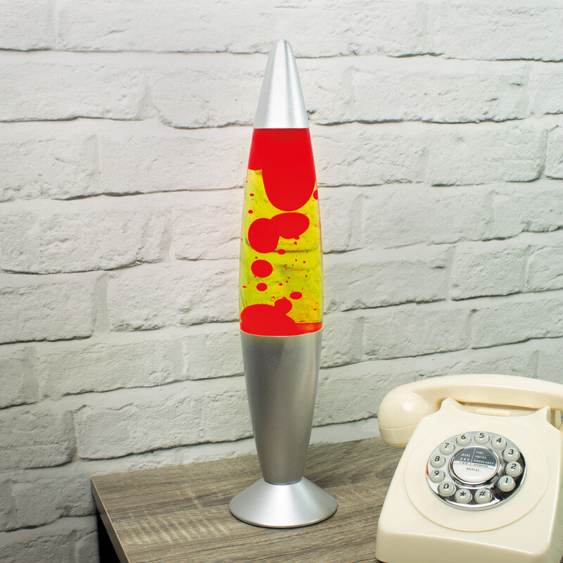 Lava Lamp Rocket Red/Yellow/Silver
