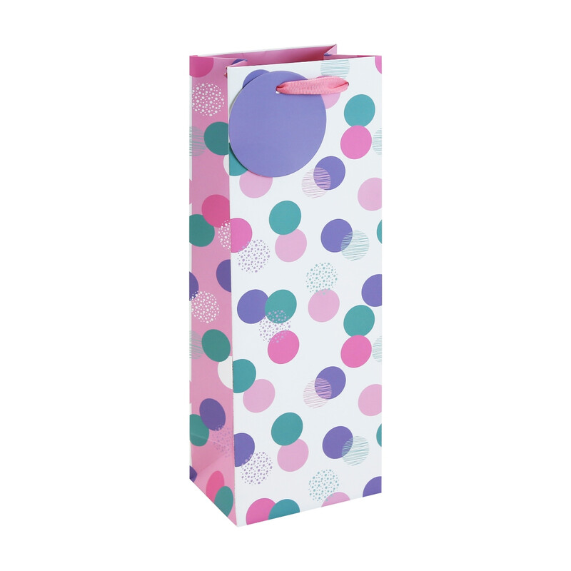 Pink Polka Dot Bottle Bag 12.7 (W) x 35.5 (L) x 9cm (D)