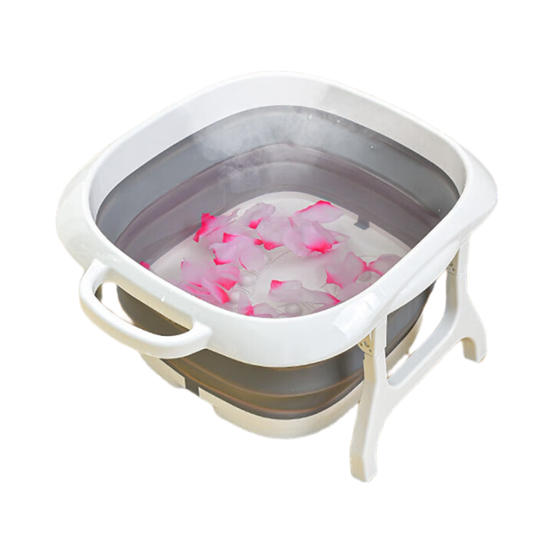 ×J.ZAO Foldable Foot Spa - Massage pellet base, foot relaxation, collapsible design -