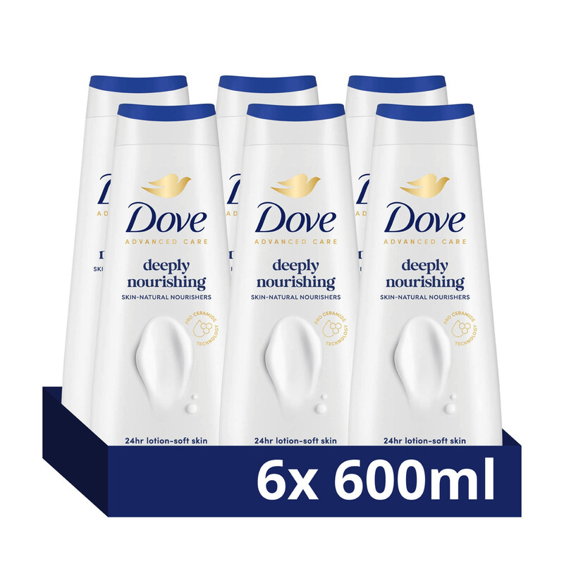 Dove Advanced Care Diep Voedende Douchegel - 6 x 600 ml