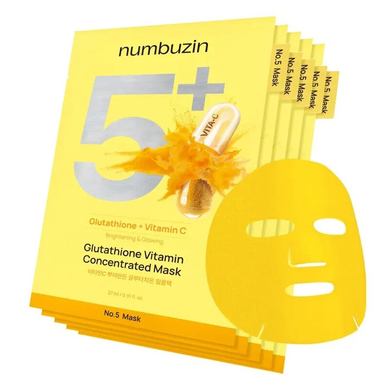 NUMBUZIN No.5+ Glutathion Vitamin Konzentrierte Maske 5 Stück