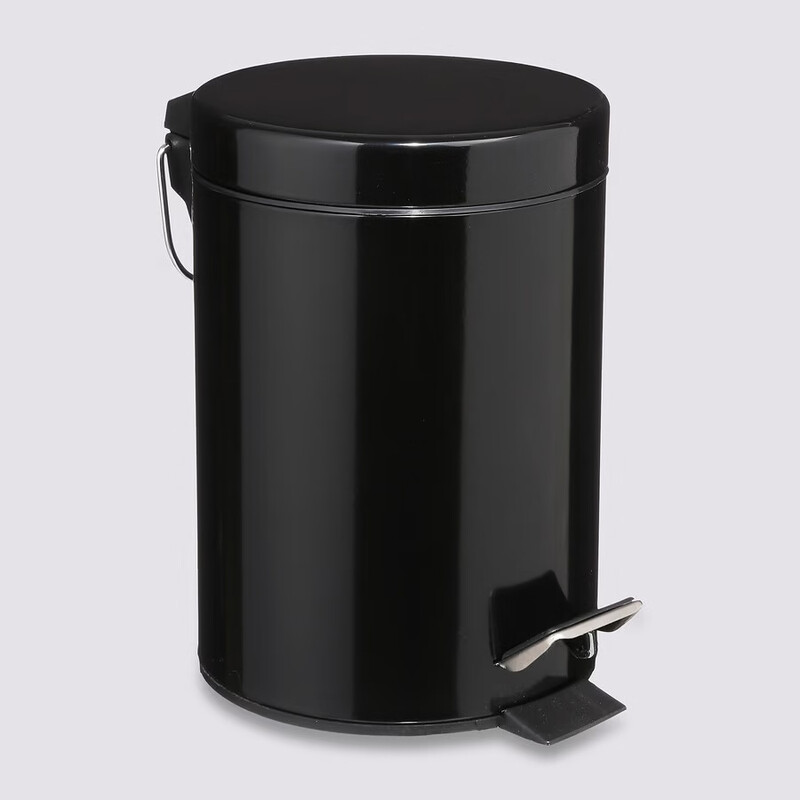 5five Metalen pedaalemmer met deksel - 3 L, zwart