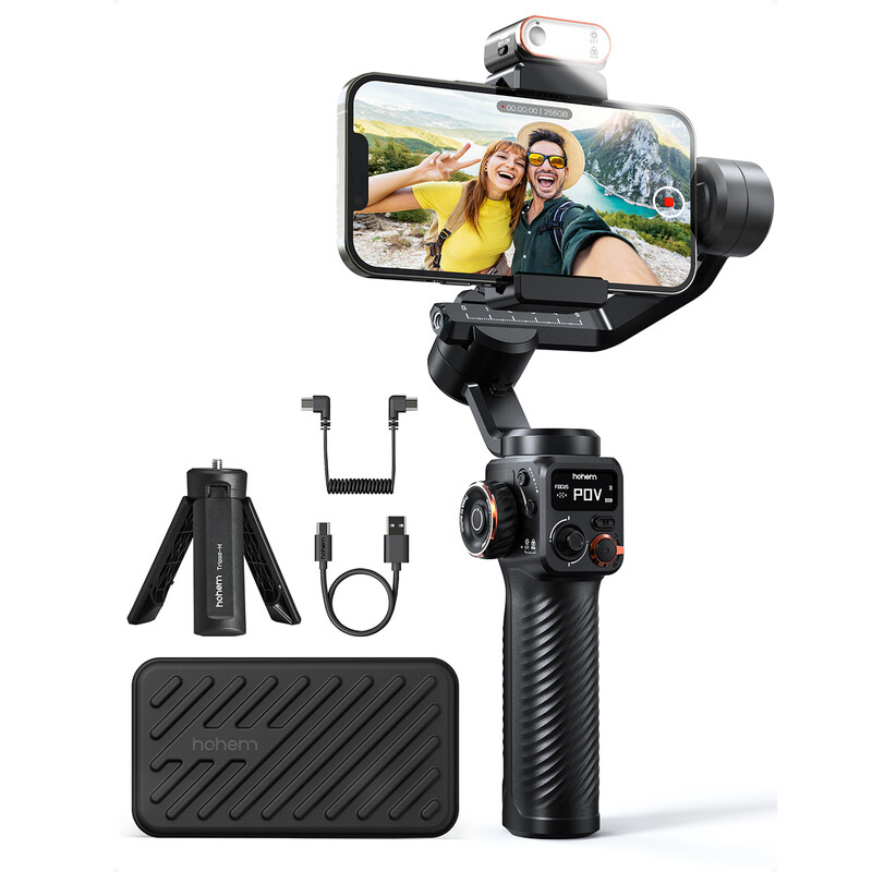 Smartphone Gimbal Stabilizer with Adjustable CCT/RGB Fill Light