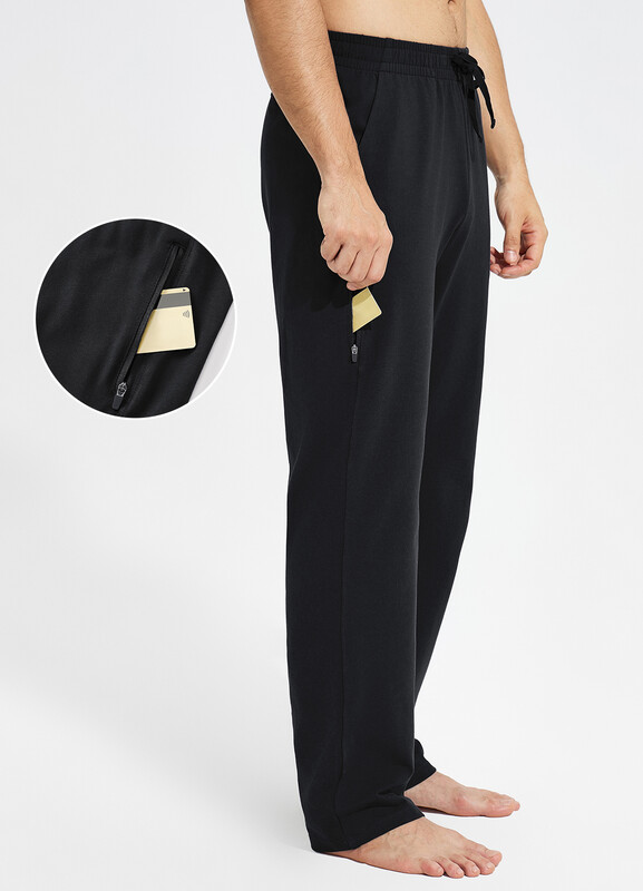 Mens Tracksuit Bottom Sweatpants with Zipper Pockets Elasticated Waisted Joggers Cott