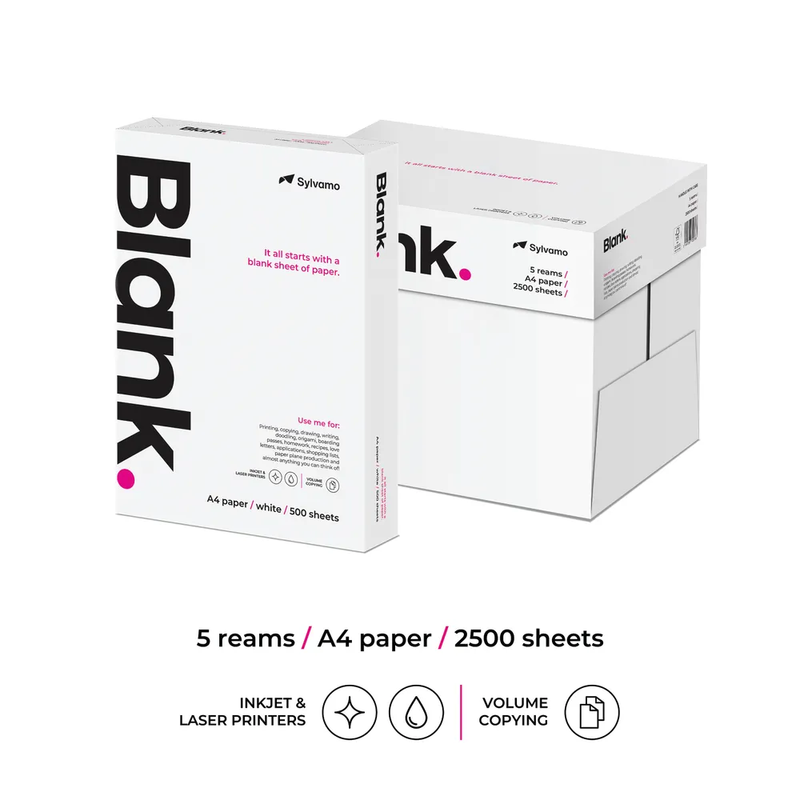 Blank. Blank A4 White Copier Paper 70Gsm (Pack Of 2500)