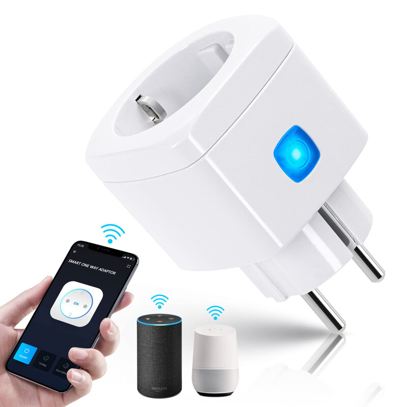 Aigostar WiFi WB Smart Plug Adapter MAX. 2300 W, 10 A 250 V~ Fernbedienung Sprachsteuerung Timer-Funktion Einfache Einrichtung