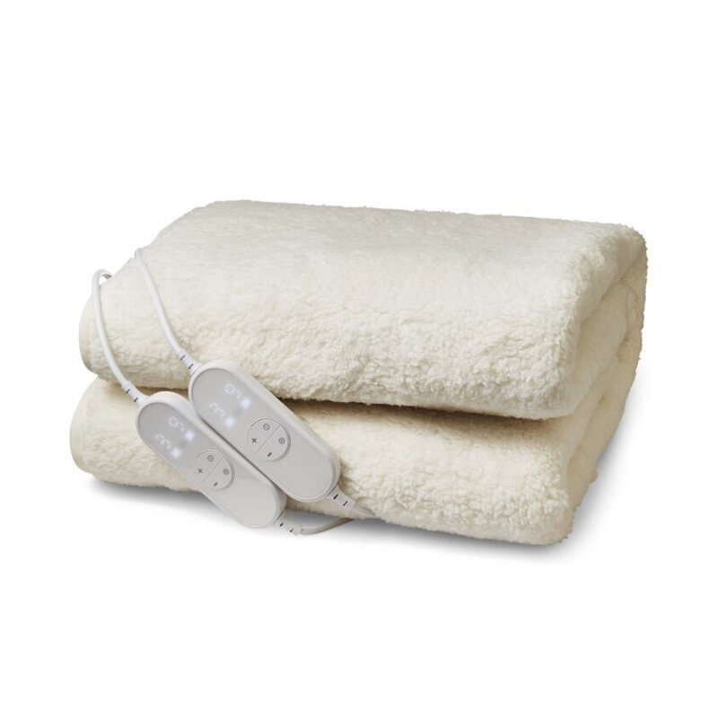 EverCosy King Size Premium Fleece Heated Electric Under Blanket – Polyester & Teddy F