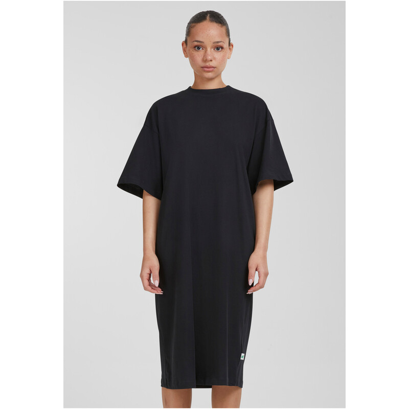Urban Classics Damen langes Oversized T-Shirt-Oberteil aus Bio-Baumwolle, schwarz, XS