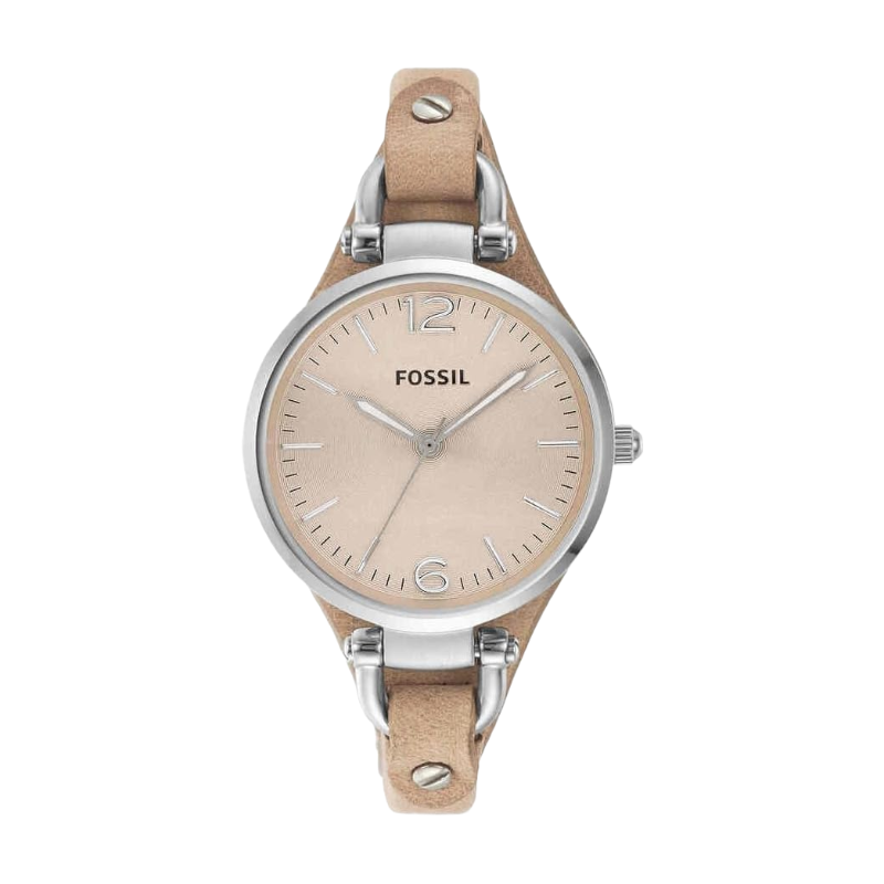 ES2830 Georgia Stainless Steel Women's Quartz Three Hand Movement Leather Strap Watch