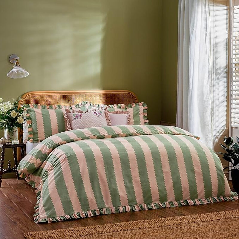 Duvet Cover Set Bridie Pink/Green Single