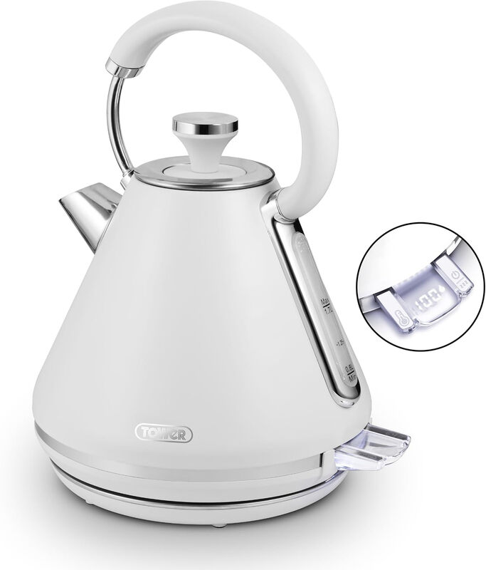 Cavaletto Mirage Digital Kettle, Variable Temperature, Rapid Boil, 3kW, 1.7L, White &
