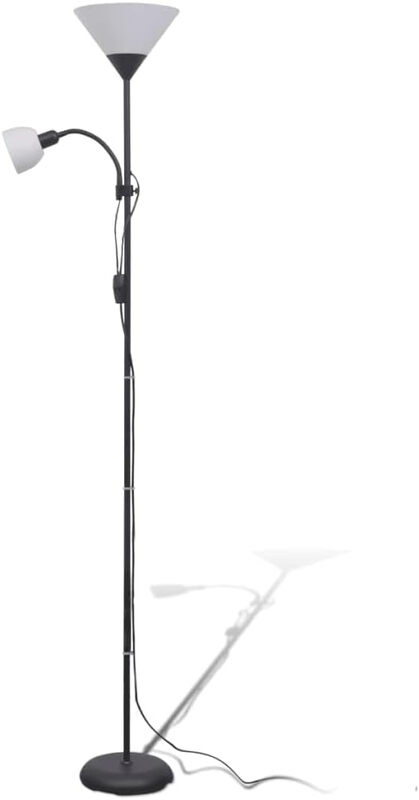 vidaXL Vloerlamp Staal - Zwart, 180 x 22,5 cm