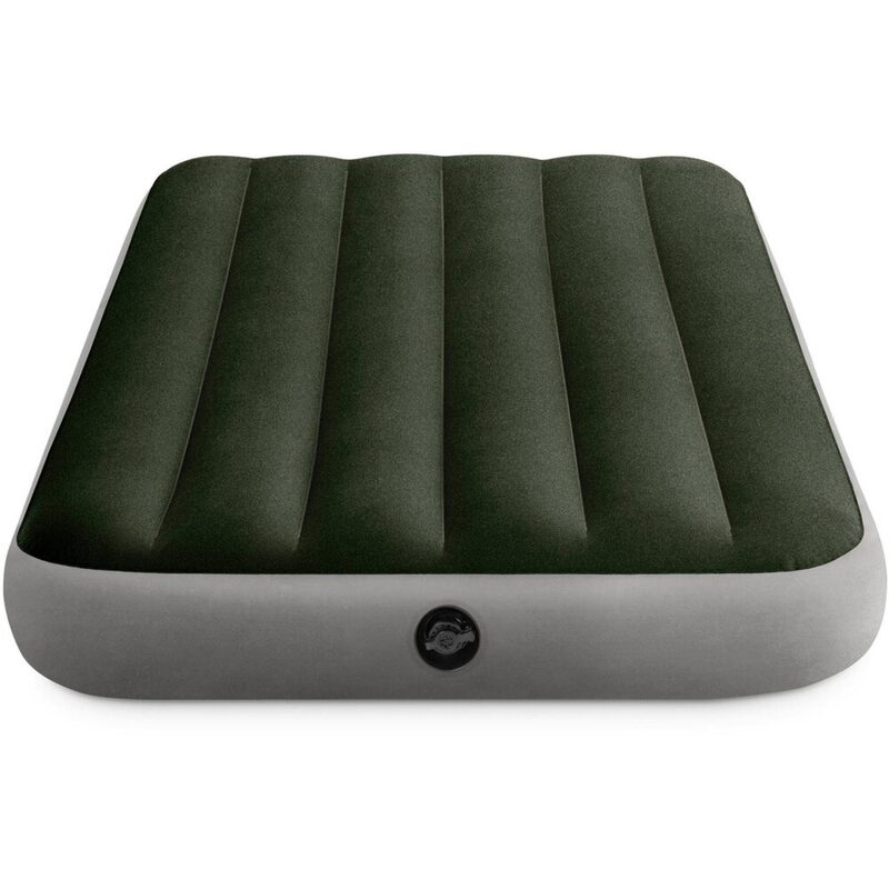 INTEX Dura-Beam Downy Luftbett Doppelbett mit integrierter Fußpumpe – 99 x 191 x 25 cm, Grün, 1 Person