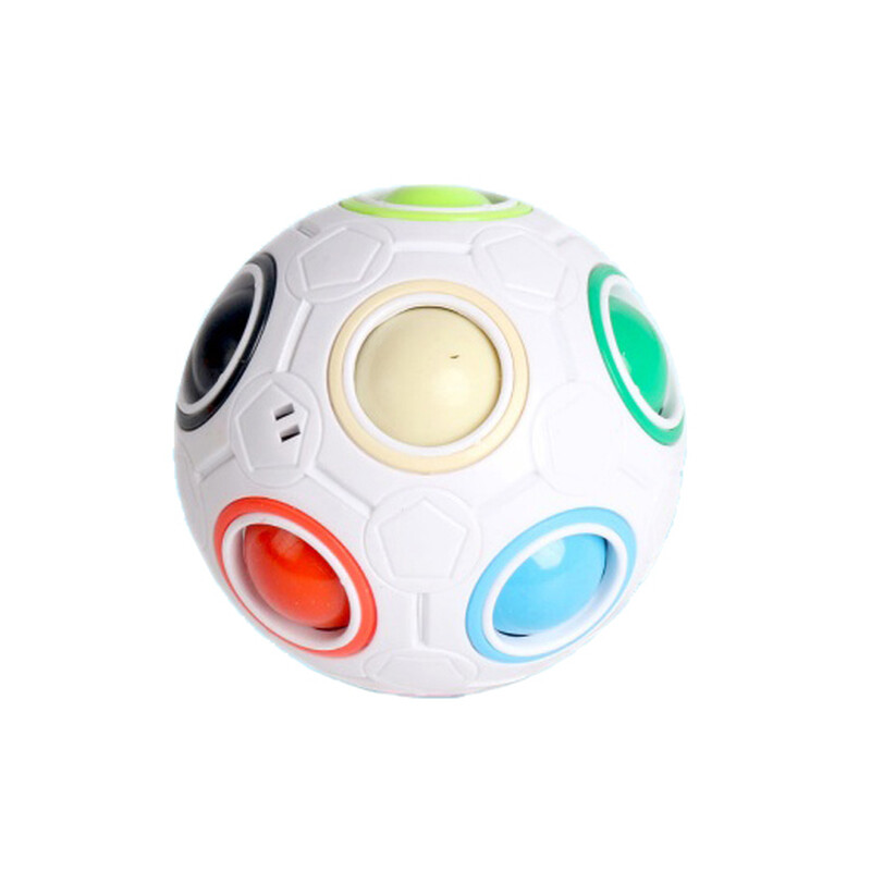 Magic Ball Puzzle Cube (White Base), Unique Spherical Shape Mod Brain Teaser