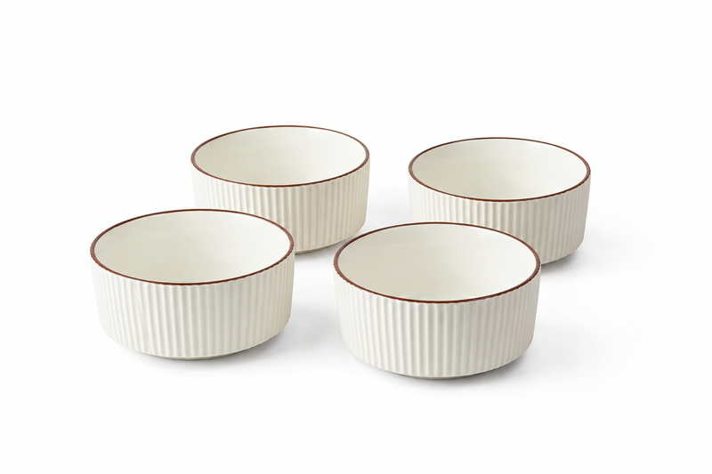 JIWOO Collins 6" Schale Glänzend Beige Im Set (4 Stück pro Set)
