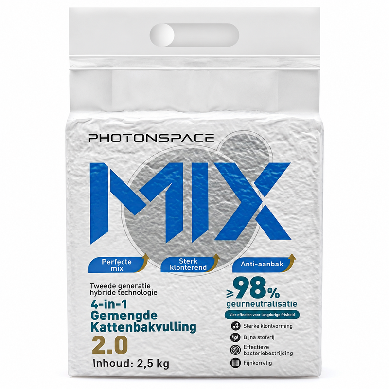 Photonspace - Litière pour chat tofu 4 en 1 - 6 L - 2,5 kg - Agglomérante - Sans parfum - Réduction de l'adhérence - Convient aux bacs à litière autonettoyants