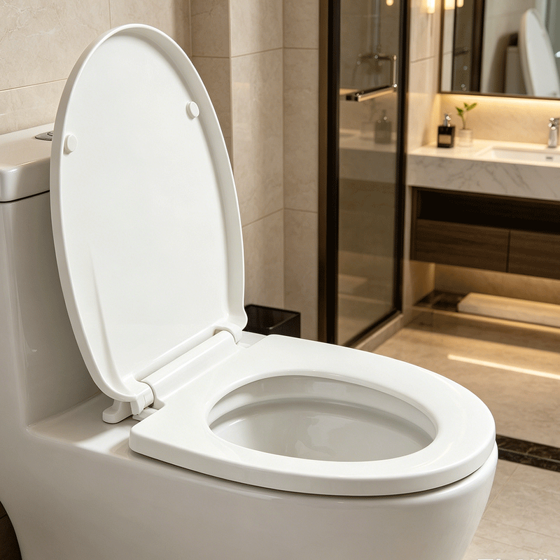 HomSeat Premium-Toilettensitz O-Form mit Schnelllösefunktion, aus hochwertigem Thermoplast, 43 x 35,8 cm, 1 Satz (LPA-001)