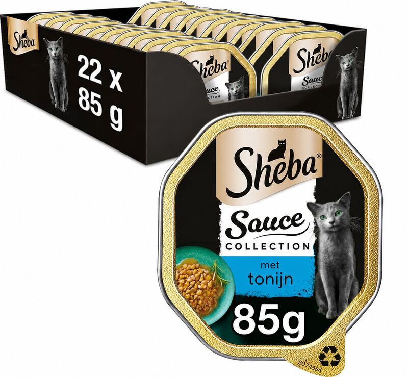 Sheba Sauce Lovers Kattenvoer in Blik, Eiwitrijke Tonijn 22 x 85 g