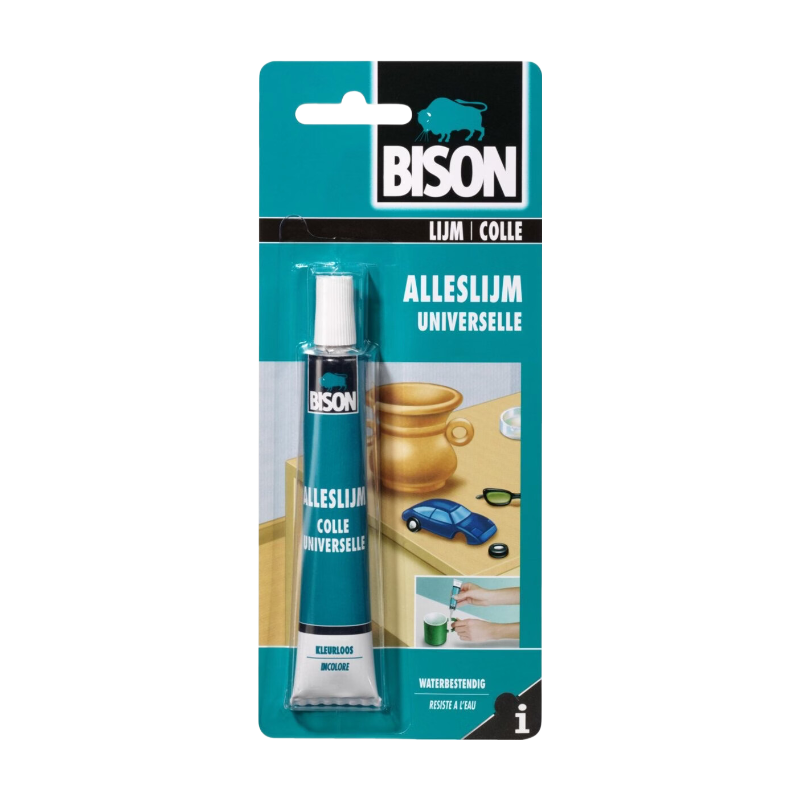 Bison Alleslijm tube 25 ml - kleurloze, waterdichte hobbylijm voor allerlei hobbymatige lijmklusjes - papier, karton, diverse kunststoffen, leer, hout, glas, keramiek