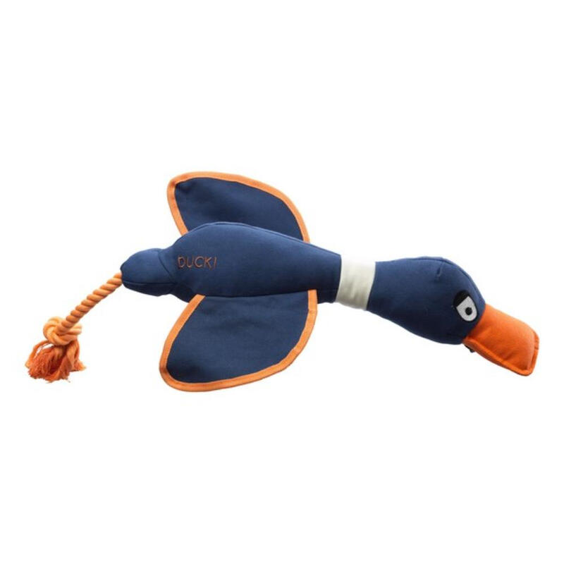 Navy Duck Canvas Thrower Dog Toy