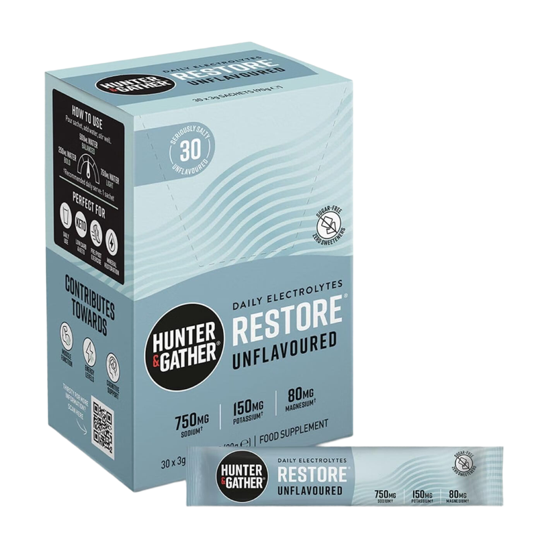 Hunter & Gather Pink Restore Electrolytes Unflavoured Hydration Support Sachets Flavour - 30 Sachets