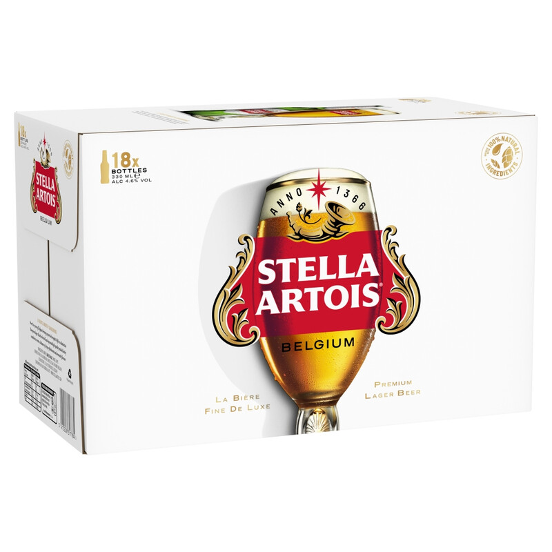 Stella Artois Golden/Dark 18 X 330Ml (Abv 4.6%)