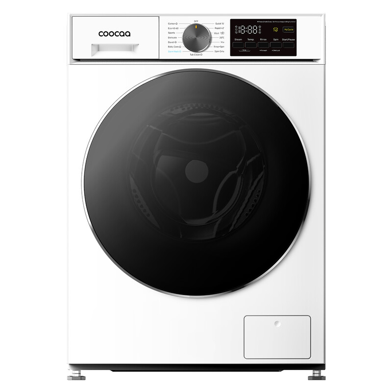 Coocaa Galaxy A3-serie voorlader wasmachine, 9 kg, BLDC-motor, A-30%-klasse, bacterieverwijderingssysteem, stoomwas, snelwas 15 min, kinderslot, 15