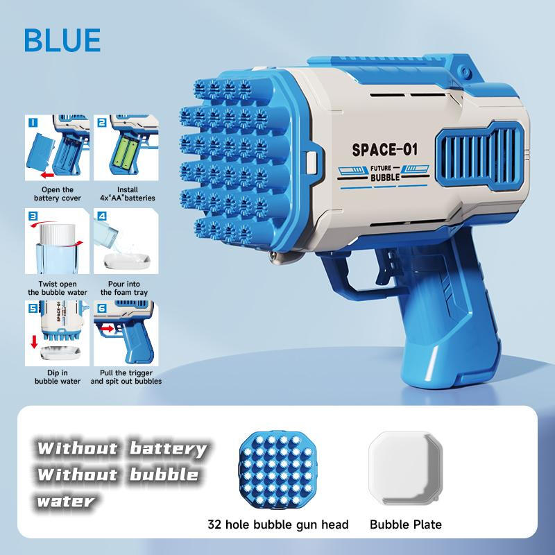 Portable Handheld Automatic Bubble Maker - Blue and White, Electric Bubble Maker, Eas