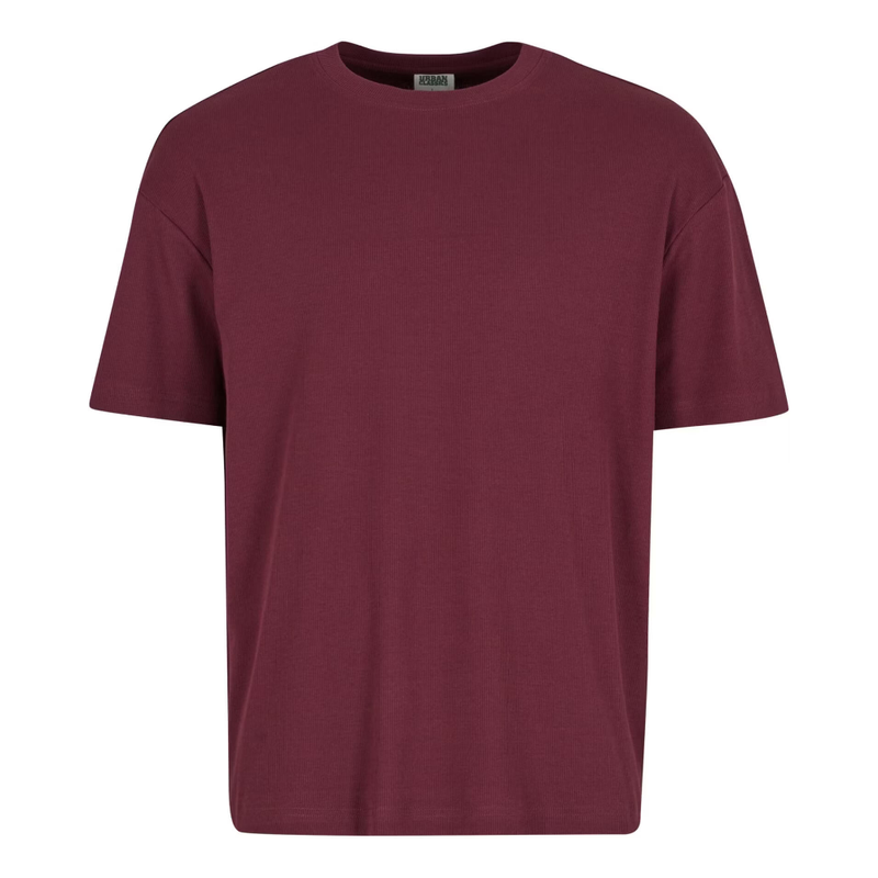 Urban Classics T-shirt côtelé rouge cerise - Taille L