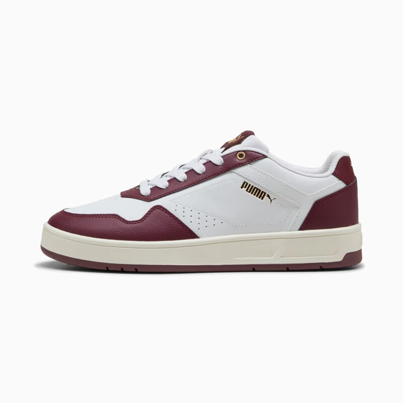 Court Classic - Puma White-Ruby Shimmer-Puma Gold - 5.5