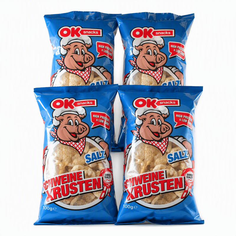 Vorteilspack 4 x OK Schweinekrusten Snacks 100 g