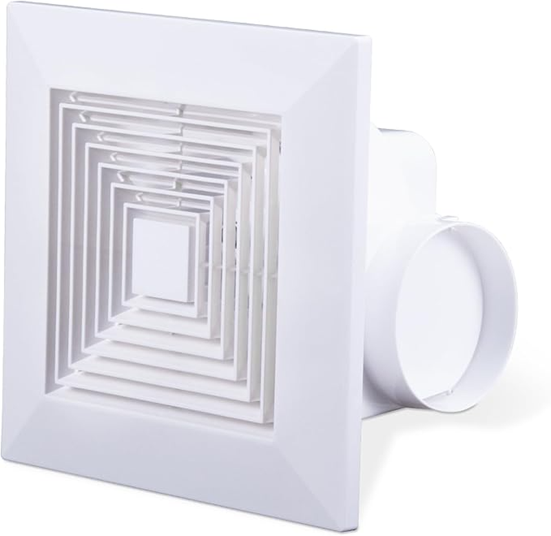 HAMIN TECHNOLOGY Ø100 mm Badventilator Abluftventilator Wohnraumlüfter Badlüfter mit Rücklaufklappe, Leiser Betrieb, geringer Stromverbrauch, Außenabmessungen 246 x 246mm