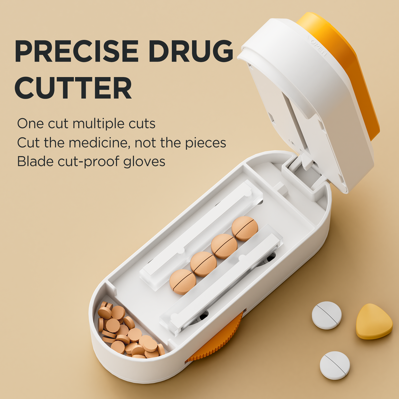 Multiple Pill Cutter - Pill Cutter Splitter for Small Tiny Large Pills Professional |