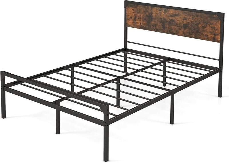 Costway Metal Platform Bed with 9 Support Legs-Queen Size