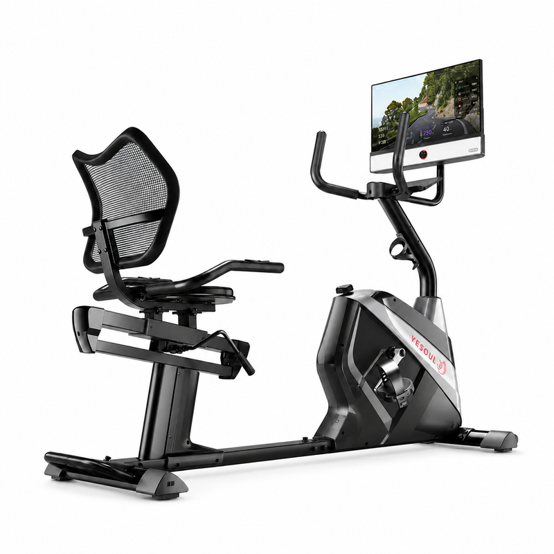 YESOUL J1M PLUS Liege-Fitnessbike mit 21,5-Zoll-Bildschirm für Zuhause