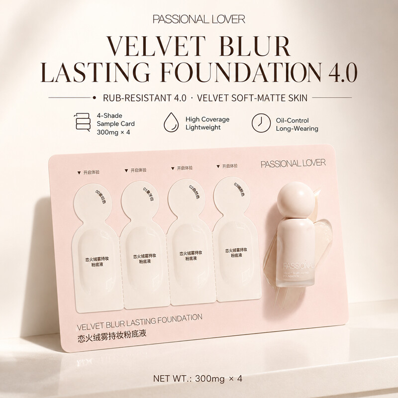 PL (Passional Lover) Langhoudende Vloeibare Foundation 4.0 Proefpakket (4 Stuks) 300 mg 4*