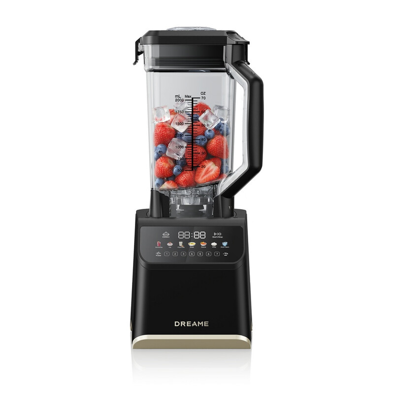 Dreame BlendLogic Hochleistungsmixer, Schwarz, 2000 W / 27000 U/min / 8 Edelstahl-3D-Klingen / iDetect intelligente Erkennungstechnologie / 2,0 L + 700 ml Tritan-Becher / 9 Programme / 7 Geschwindigkeitsstufen / Touchscreen / Auto-Clean / BPA-frei / Spülm