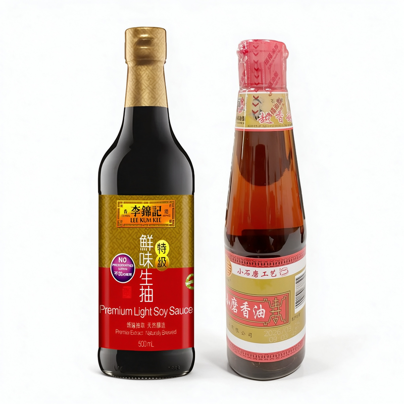 LEE KUM KEE Premium helle Sojasauce + CUIZI CUIZI Sesamöl Kombipackung